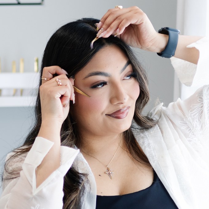 Nancy, licensed lash artist & esthetician and owner of Beauty Luxe AK